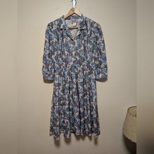 Vintage California Looks Floral Paisley Midi Dress Size 18P